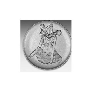 Emblem D=50mm Standardtanz, silberfarben in Kunststoff fr Pokale und Medaillen