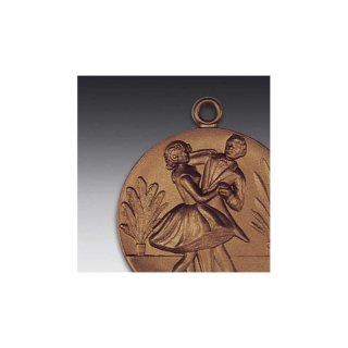 Emblem D=50mm Tanzpaar, bronzefarben in Kunststoff fr Pokale und Medaillen