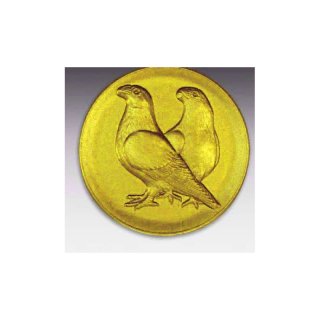 Emblem D=50mm Taube, Dragoontaube, goldfarben in Kunststoff fr Pokale und Medaillen