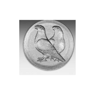 Emblem D=50mm Taube, Dragoontaube, silberfarben in Kunststoff fr Pokale und Medaillen