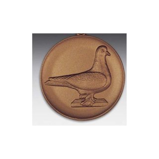 Emblem D=50mm Taube Lahore, bronzefarben in Kunststoff fr Pokale und Medaillen
