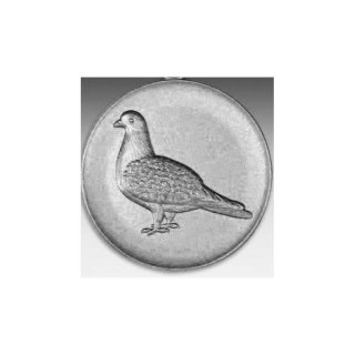 Emblem D=50mm Taube, Lockentaube, silberfarben in Kunststoff fr Pokale und Medaillen