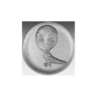 Emblem D=50mm Taube, Perckentaube, silberfarben in Kunststoff fr Pokale und Medaillen