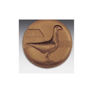 Emblem D=50mm Taube, Schautaube, bronzefarben in Kunststoff fr Pokale und Medaillen