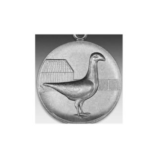 Emblem D=50mm Taube, Schautaube, silberfarben in Kunststoff fr Pokale und Medaillen