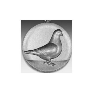 Emblem D=50mm Taube, Strasser-Taube, silberfarben in Kunststoff fr Pokale und Medaillen