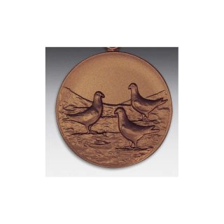 Emblem D=50mm Tauben, drei, bronzefarben in Kunststoff fr Pokale und Medaillen