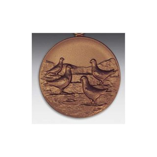 Emblem D=50mm Tauben, vier, bronzefarben in Kunststoff fr Pokale und Medaillen