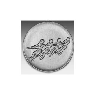Emblem D=50mm Tauziehen, silberfarben in Kunststoff fr Pokale und Medaillen