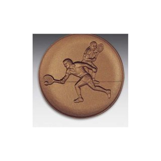 Emblem D=50mm Tennis Doppel Herren, bronzefarben in Kunststoff fr Pokale und Medaillen