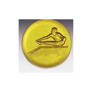 Emblem D=50mm Trampolinspringer, goldfarben in Kunststoff fr Pokale und Medaillen