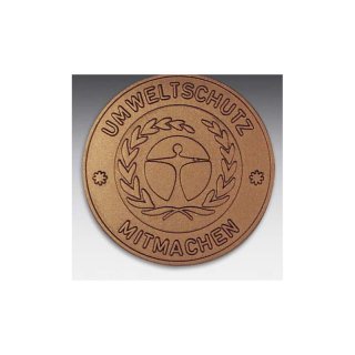 Emblem D=50mm Umweltschutz,  bronzefarben, siber- oder goldfarben