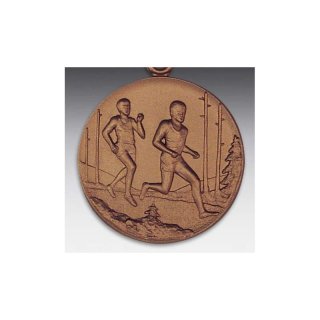 Emblem D=50mm Waldlufer, bronzefarben in Kunststoff fr Pokale und Medaillen