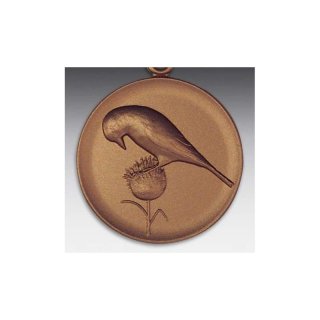 Emblem D=50mm Waldvogel , bronzefarben in Kunststoff fr Pokale und Medaillen