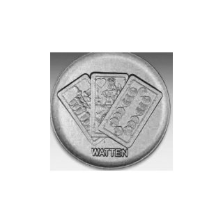 Emblem D=50mm Watten, silberfarben in Kunststoff fr Pokale und Medaillen