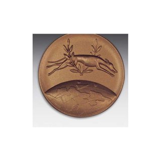 Emblem D=50mm Windhund, bronzefarben in Kunststoff fr Pokale und Medaillen