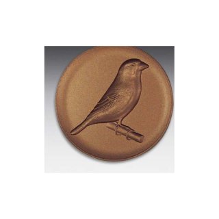 Emblem D=50mm Zebrafink, bronzefarben in Kunststoff fr Pokale und Medaillen
