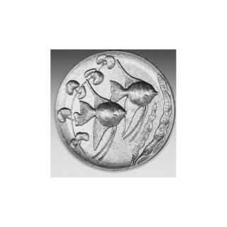 Emblem D=50mm Zierfische, silberfarben in Kunststoff fr Pokale und Medaillen