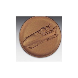 Emblem D=50mm Zweierbob, bronzefarben in Kunststoff fr Pokale und Medaillen