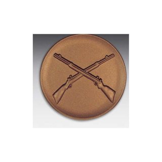 Emblem D=50mm gekr. Gewehre, bronzefarben in Kunststoff fr Pokale und Medaillen
