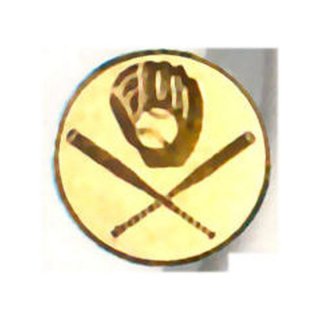 Emblem D=50mm Baseball goldfarben