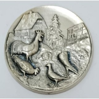 Emblem Geflgel mit Krpfer 50mm, silberfarben in Metall