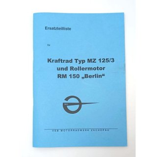 Ersatzteilkatalog MZ 125/3 und RM 150 berlin