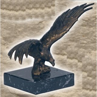 Figur Adler  versilbert 19cm marmor 12x12x3cm