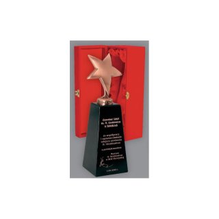 Figur Award Stern 270 mm bronzefarben auf Holzsockel inkl. Gravur