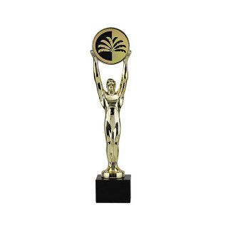 Figur Award-Stern 340mm Gold farbig auf Mamor Sockel,  Preis ist incl.Text & Logogravur, keine weiteren Kosten