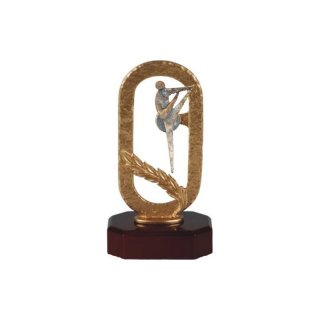 Figur  Ballet auf Holzsockel H=190mm, Gravur im Preis enthalten.