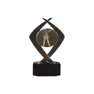 Figur  Biathlon auf Holzsockel H=220mm, Gravur im Preis enthalten.