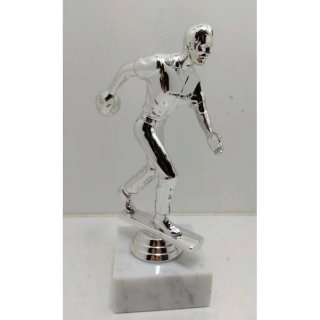 Figur Bowling Mann Glanz-silber 19cm