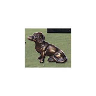 Figur Dackel sitzend  bronziert 4,5cm