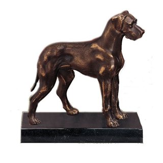 Figur Dogge unkupiert  bronziert 18cm