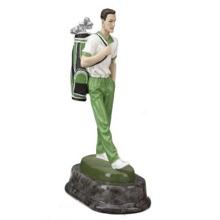 Figur Golfer mit Ausrstung coloriert 22 cm