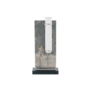 Figur H=245mm Dart aus Metall - Marmor - Glas, Gravur im Preis enthalten.
