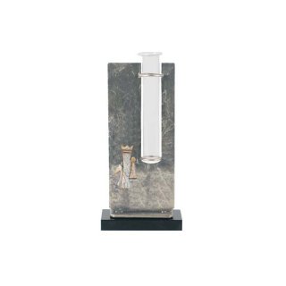 Figur H=245mm Schach aus Metall - Marmor - Glas, Gravur im Preis enthalten.
