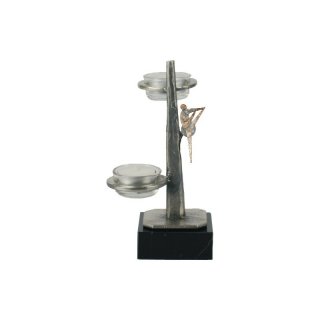 Figur Karate H=200mm  aus Metall - Marmor - Glas, Gravur im Preis enthalten.