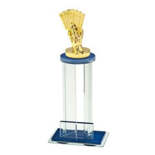 Figur Karten goldfarbig auf Glasstnder Lissabon inkl. Wunschgravur