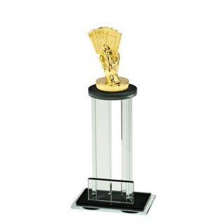 Figur Karten goldfarbig auf Glasstnder Paris inkl. Wunschgravur