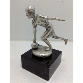 Figur Keglerin, Versilbert(geschwrzt), Bronze 12,5cm