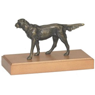 Figur Mnsterl?nder Jagdhund vergoldet 14cm