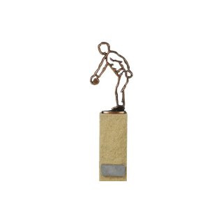 Figur Petanque H=245mm auf Sandssteinsockel, Gravur im Preis enthalten.