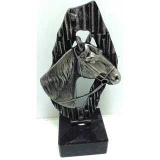 Figur Pferdekopf  Metallstnder 19 cm incl. einer Texgravur