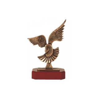 Figur Pokal Trophäe Adler H=260mm auf Mahagoni Lok Holzsockel, incl einer Textgravur