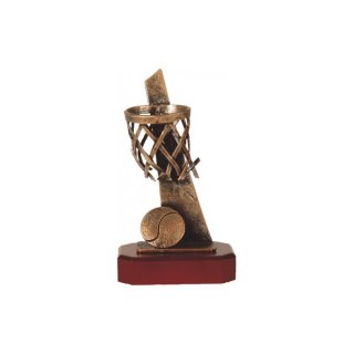 Figur Pokal Trophäe Basketball H=245mm auf Mahagoni Lok Holzsockel, incl einer Textgravur