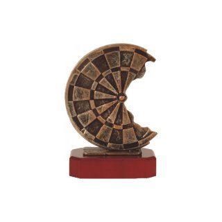 Figur Pokal Trophäe Dart H=225mm auf Mahagoni Lok Holzsockel, incl einer Textgravur