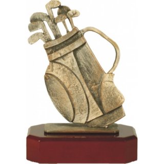 Figur Pokal Trophe Golf H=190mm auf Holzsockel in Magoni-Look