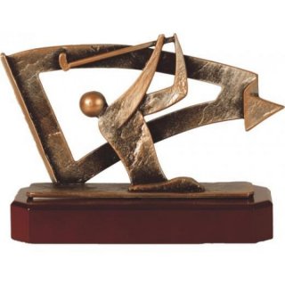 Figur Pokal Trophe Golf Langdrive H=175mm auf Mahagoni Lok Holzsockel, incl einer Textgravur